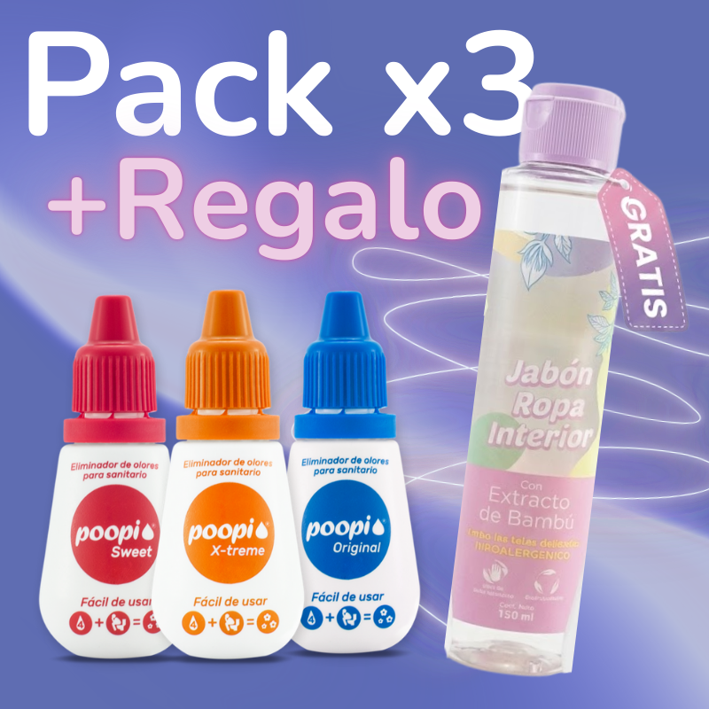 Pack x 3 + Jabón de ropa interior Gratis