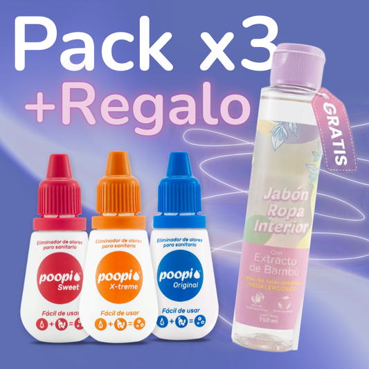Pack x 3 + Jabón de ropa interior Gratis